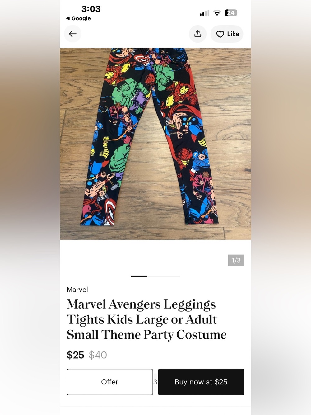 Marvel Multicolor Superhero Leggings - Black Base - Picture 5 of 5